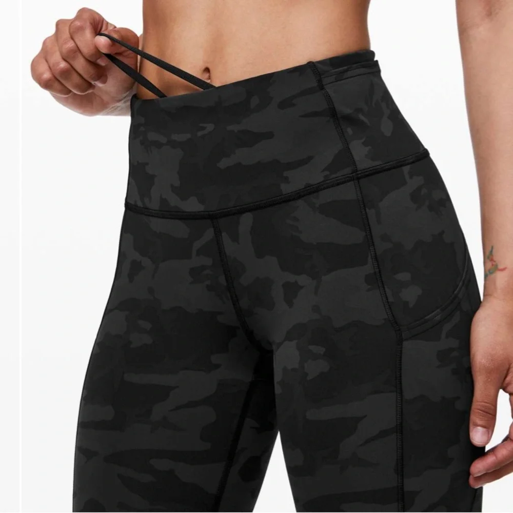 Worn once - LULULEMON Fast and Free Crop *Nulux in Incognito Camo Multi Grey - Picture 8 of 12